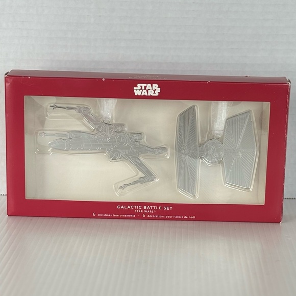 Hallmark 2020 Star Wars Galactic Battle Set Of 6 Ornaments X-WingTie Fighter NIB - Picture 3 of 13